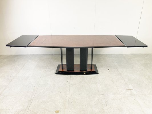 Extendable burl outlet wood dining table
