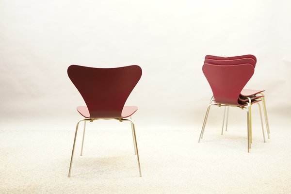 Mid-Century 3107 Chairs by Arne Jacobsen for Fritz Hansen, Set of 