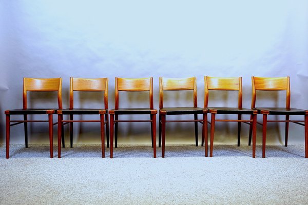 Vintage Dining Chairs by Georg Leowald for Wilkhahn 1950s Set of