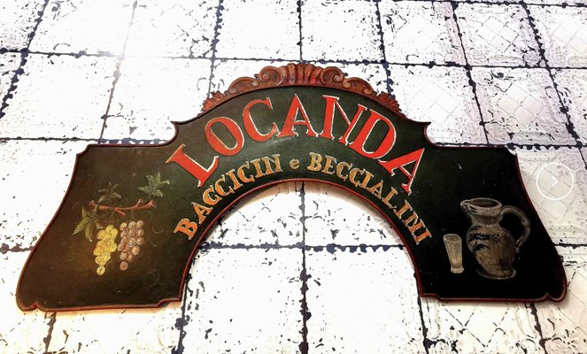 Insegna vintage in metallo, anni '50 in vendita su Pamono