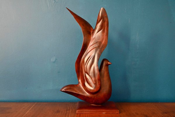 Scandinavian Artist, Large Carved Bird, 1960s, Teak for sale at Pamono
