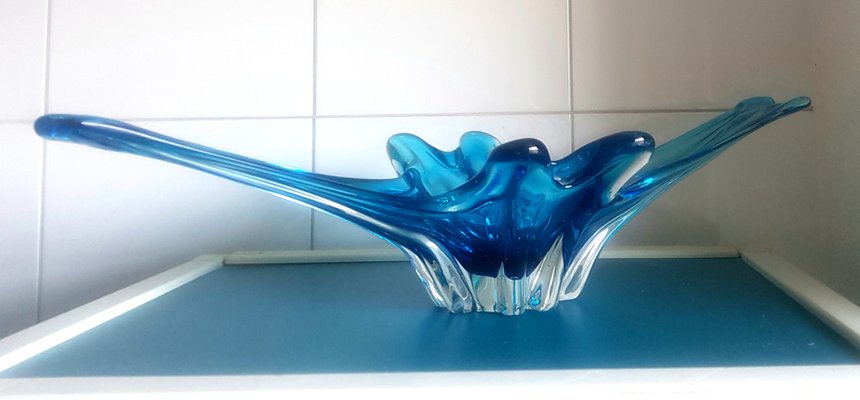 Blaue Schale aus Muranoglas, 1950er bei Pamono kaufen