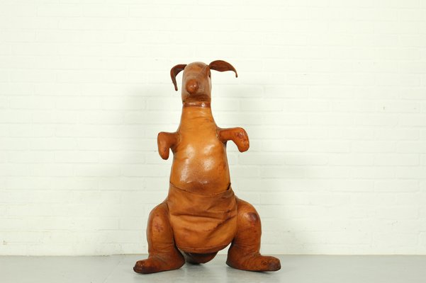 Leather Kangaroo Magazine Stand attributed to Dimitri Omersa