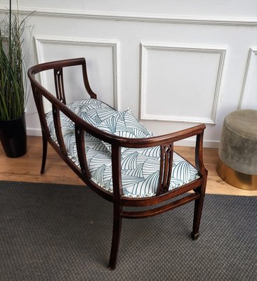 20th Century Italian Carved Wood Hallway Sofa 1940s