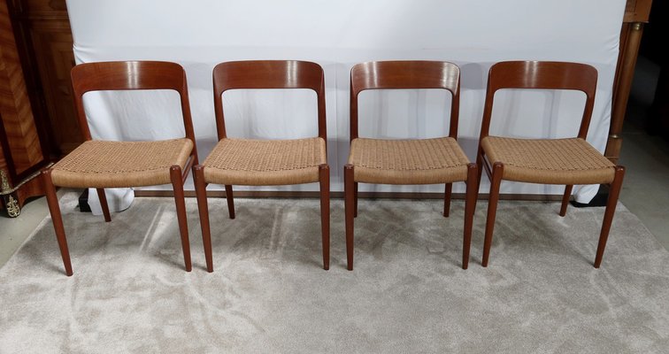 Model 75 Dining Chairs by Niels Otto Moller, Denmark, 1960s, Set