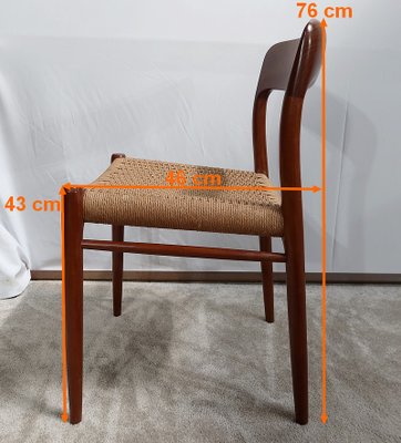 Model 75 Dining Chairs by Niels Otto Moller, Denmark, 1960s, Set