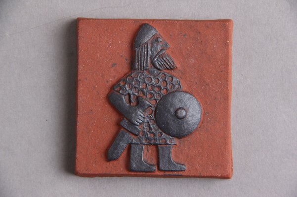 Danish Ceramics Tiles with Viking Motifs from Thyssen, 1960s