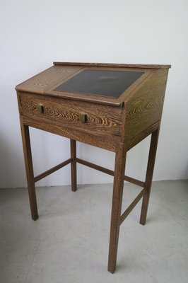 Danish Standing Desk and Stool 1960s Set of 2