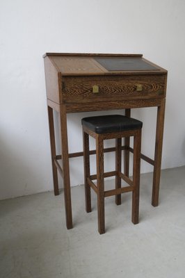 Danish Standing Desk and Stool 1960s Set of 2 for sale at Pamono