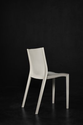 Vintage Mid-Century French Slick Slick Chairs in White Plastic by