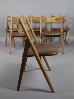 Sawbuck Chairs Ch29 by Hans J Wegner for Carl Hansen & Son, 1950s
