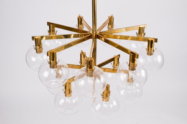 Brass Chandelier Model 348/15 from Hans-Agne Jakobsson, 1960s for