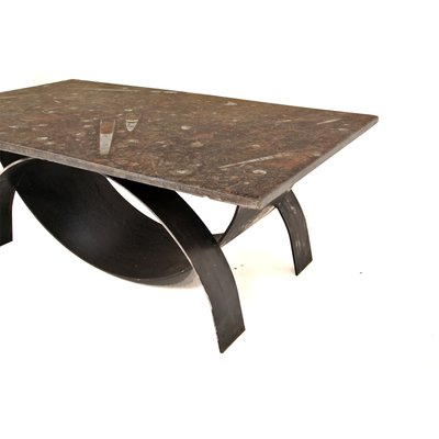 Modernist Coffee Table With Fossil Stone Top 1980s For At Pamono Modernist Coffee Table With Fossil Stone Top 1980s 7