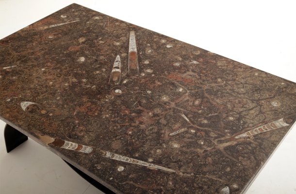 Modernist Coffee Table With Fossil Stone Top 1980s For At Pamono Modernist Coffee Table With Fossil Stone Top 1980s 2