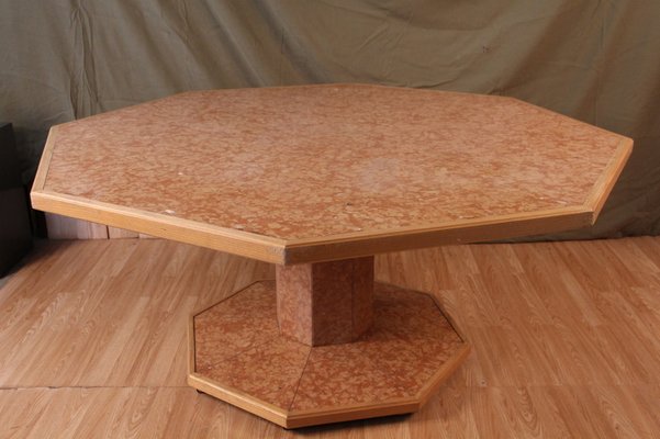 Large Dining Room Table in Marble Veneer 1980s for sale at Pamono