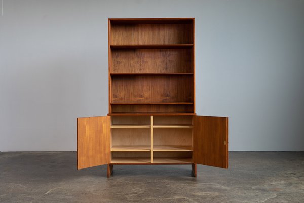 Danish Modern Cabinet and Shelf in Teak by Hans J. Wegner Danish Modern Cabinet and Shelf in Teak by Hans J. Wegner