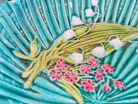 Majolica Flower Pot and Plate by Thomas Sergent, 19th Century, Set of 2 for  sale at Pamono