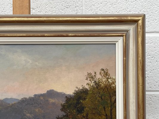 絵画 Brown Mountain LOT 2 VINTAGE FOREST MOUNTAIN RIVER LANDSCAPE PAINTINGS