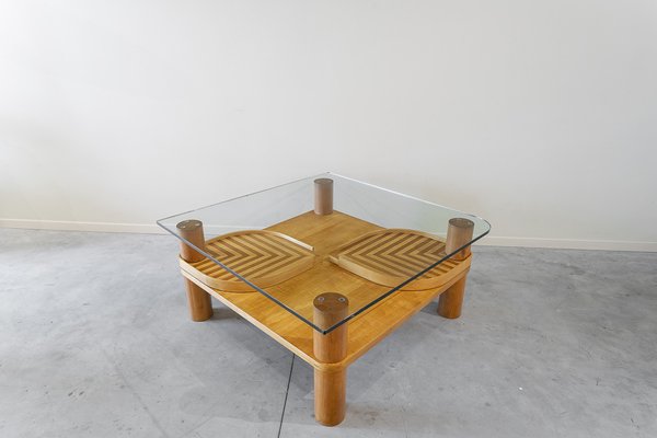 Italian Rattan Glass Top Center Table Italian Rattan Glass Top Center Table