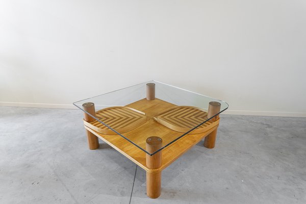 Italian Rattan Glass Top Center Table Italian Rattan Glass Top Center Table