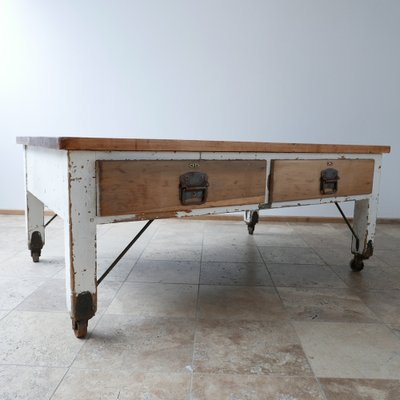 Antique Bakers Prep Table in Wood