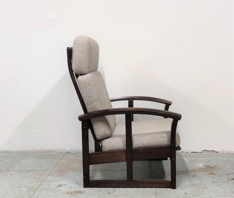 Mid Century Armchair with Wooden Skeleton 1970s for sale at Pamono