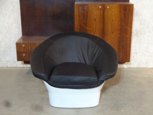 Space Age Atomic Lounge Pod Chair with Black Leather from Dux