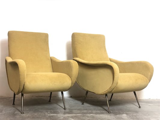 Italian Lady Lounge Chairs attributed to Marco Zanuso 1960s Set