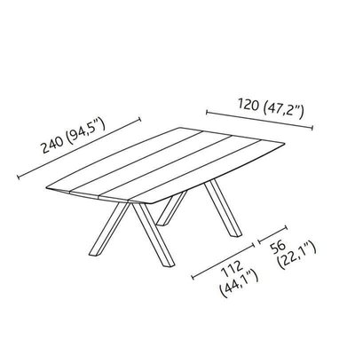 Base per tavolo in alluminio argento L 120 cm
