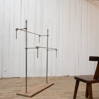 Clothes Rack in Nckel Plated Brass 1930s for sale at Pamono