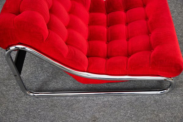 Vintage Swedish Red Impala Lounge Chair by Gillis Lundgren for Ikea 1972
