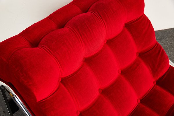 Vintage Swedish Red Impala Lounge Chair by Gillis Lundgren for