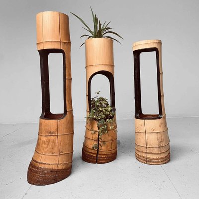Vintage Ikebana Ni-Ju-Giri Vase aus Bambus, Japan 1950er bei Pamono kaufen