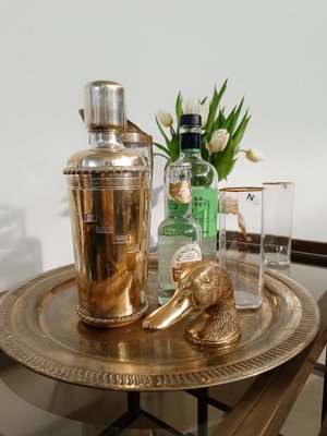 Italian Deco Plated Menu Cocktail Shaker by Fornari, for at Pamono