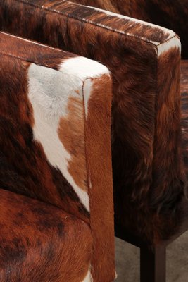 Vintage Cowhide Armchairs 1970s Set of 2 for sale at Pamono