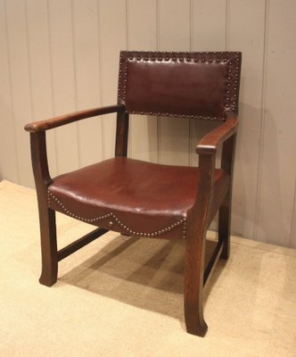 Low Leather Fireside Chair 1890s for sale at Pamono