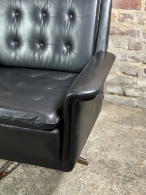 Coppia di sedie girevoli vintage in metallo cromato e tessuto di