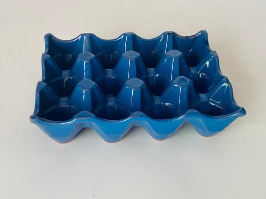 Large Ceramic Egg Holder in Blue, Italy, 1970s for sale at Pamono