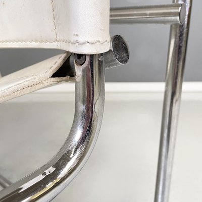 Poltrona Wassily B3 moderna bianca attribuita a Marcel Breuer per Gavina,  Italia, anni '60