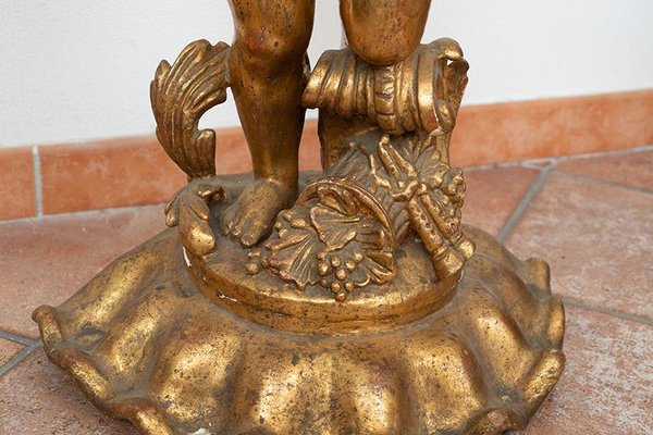 Antiker Übertopf aus vergoldetem und geschnitztem Holz bei Pamono kaufen