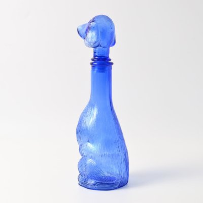 Dog-Shaped Carafe in Blue Glass from Empoli, 1960s for sale at Pamono