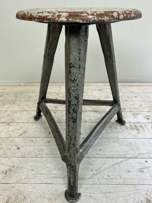 Industrial Factory Stool by Rowac, 1890s for sale at Pamono