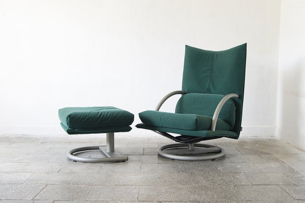 German Model 418 Torino BMP Lounge Chair and Ottoman from Benz, 1980s, of 2 sale at Pamono
