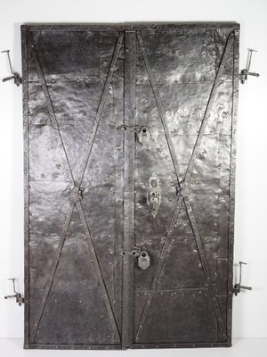 Antique Iron Clad Double Doors, 1780s for sale at Pamono