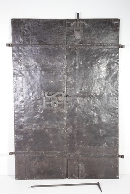 Antique Iron Clad Double Doors, 1780s for sale at Pamono