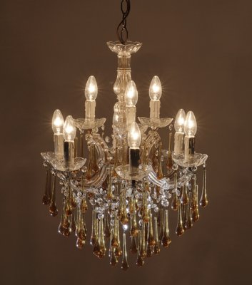 Lustre 51 Décoration or à six lumières six ampoules Carrara Glassmakers
