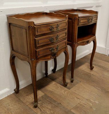 French Cherry Wood Bedside Cabinets, 1890s, Set of for sale at