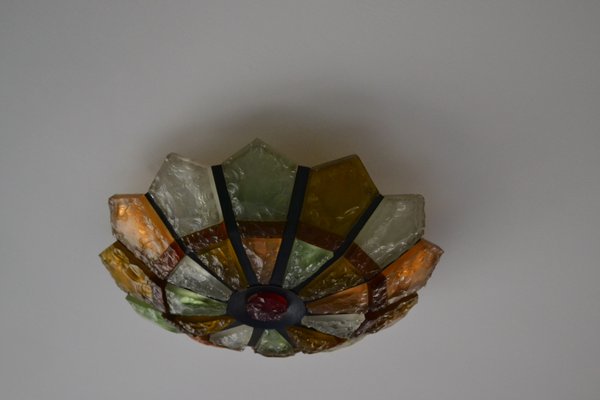 Small Iron And Glass Ceiling Light 1950s For Sale At Pamono