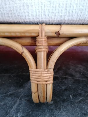 Casâme Tavolino Da Divano In Bambù E Rattan - Base In Metallo, Piano 40x40 Cm, Altezza 45 Cm, Stile Naturale