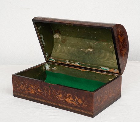 Coffre à Bijoux Ancien - Bois Et Laiton - Rare, Vintage, Très Bon état